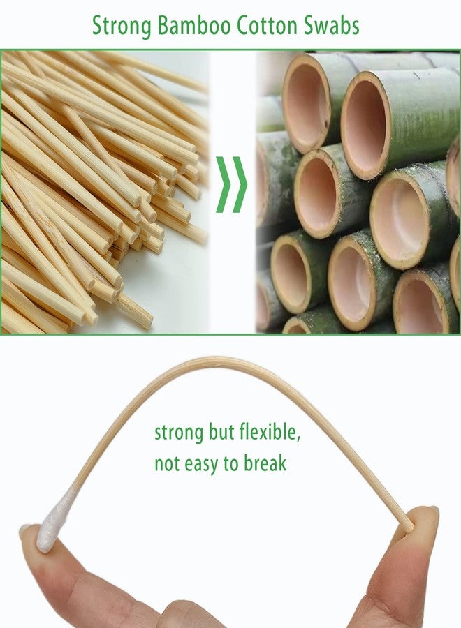 Bcowos 500 Count Long Cotton Swabs - 6 Inch Bamboo Cotton Swabs - Biodegradable Tips Applicators for Cleaning, Makeup, Pets Care (In Storage Case) - Image 2